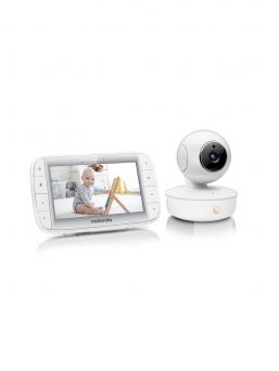Motorola MBP55 baby monitor with video display - you can hear and see your baby through the alarm. Two-way communication, room temperature measurement and lullabies - all in one package.