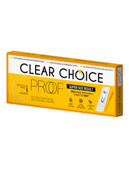 The Clear Choice Proof Test is a sensitive and fast pregnancy test. You can take the test up to 6 days before your period.