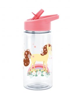 A Little Lovely Companys  sturdy drink bottle has a handy spout and a straw that can be replaced for extra hygiene.