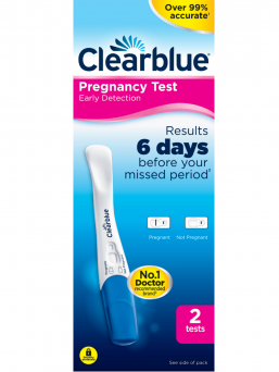 Clearblue Early Detection Pregnancy Test tells results 6 days before your missed period. 2-pack.