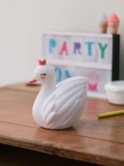 This little swan is oh so lovely and is right at home on your little one’s nightstand. The light glows softly and helps your little one fall asleep.