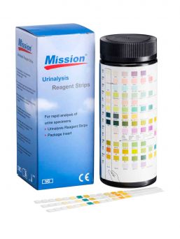 Urinalysis strips for women 25 pcs. With the Mission urinalysis strips you can easily and quickly determine if you have a urinary tract infection. You don't have to take this test to the lab for analysis - you'll see the result in minutes! 