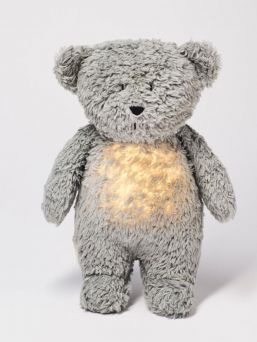 Moonie bear soothes your baby for sleep - soothing Pink noise and dim night light help even in challenging sleep situations.