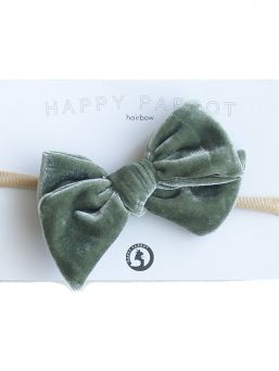 Beautiful and adorable HAPPYPARROT Velvet collection bow headwrap for baby. All bow headwraps are made by hand. The fabrics are soft and the headband does not tighten or squeeze the baby's head.