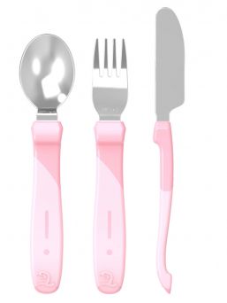 Stainless Learn Cutlery 12kk+, pastel pink | TWISTSHAKE