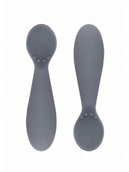 Tiny Spoon Twin-Pack, grey | EZPZ. Learning how to eat is an important developmental step, and EzPz Tiny Spoon silicone spoons are designed to help with this stage of development.