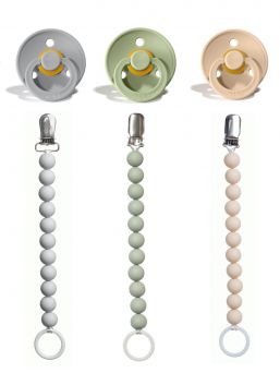 Pacifier holders for baby 3-PACK, sage