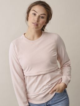 BOOB DESIGN B-Warmer Sweatshirt nursing shirt keeps the breasts warm both during bouncing winter frosts and on summer evenings. The shirt is made of double fabric at the breasts and the lower layer is warming fleece.