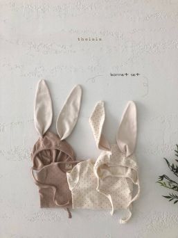 Dot Bunny Bodysuit with Bonnet | LALA