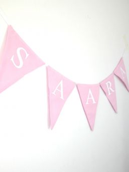 Handmade cotton pennant with name