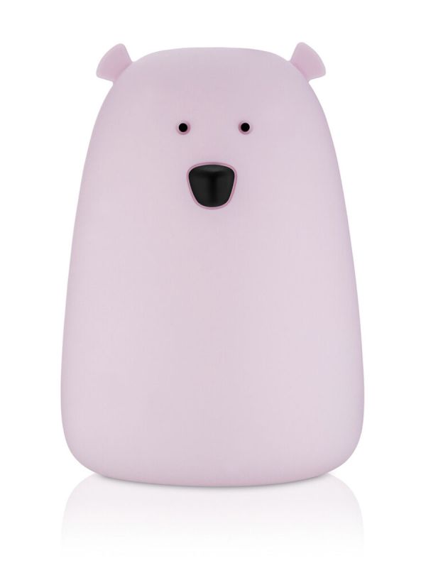 Rabbit & Friends bear night light with clapping function, pink