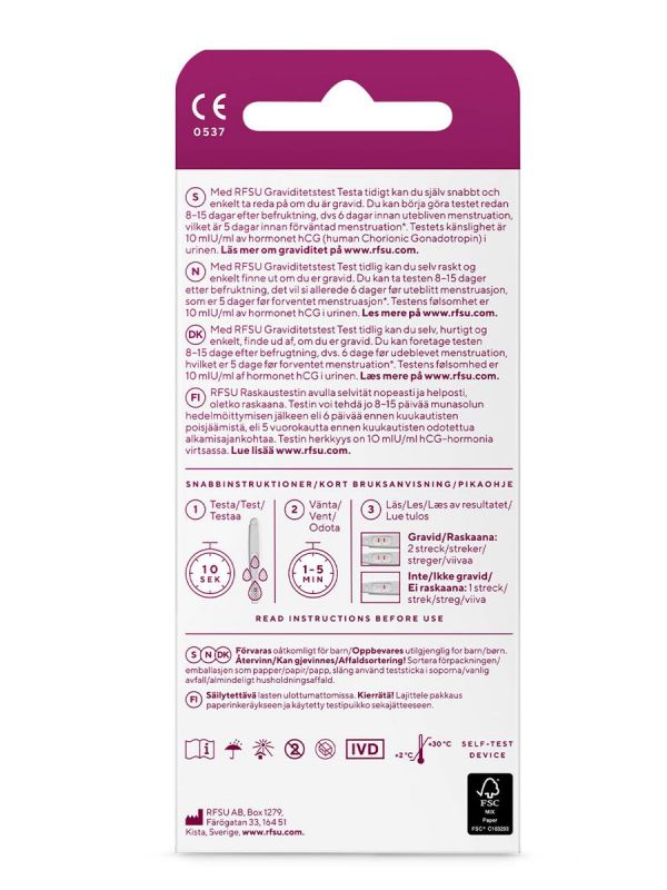 RFSU Pregnancy test -midstream 2pcs