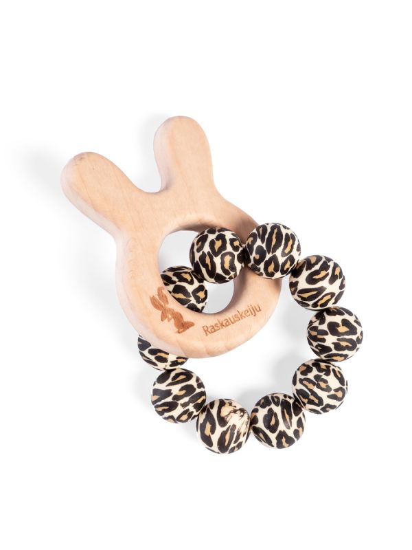 Bunny Ear Teether (leopard cream)