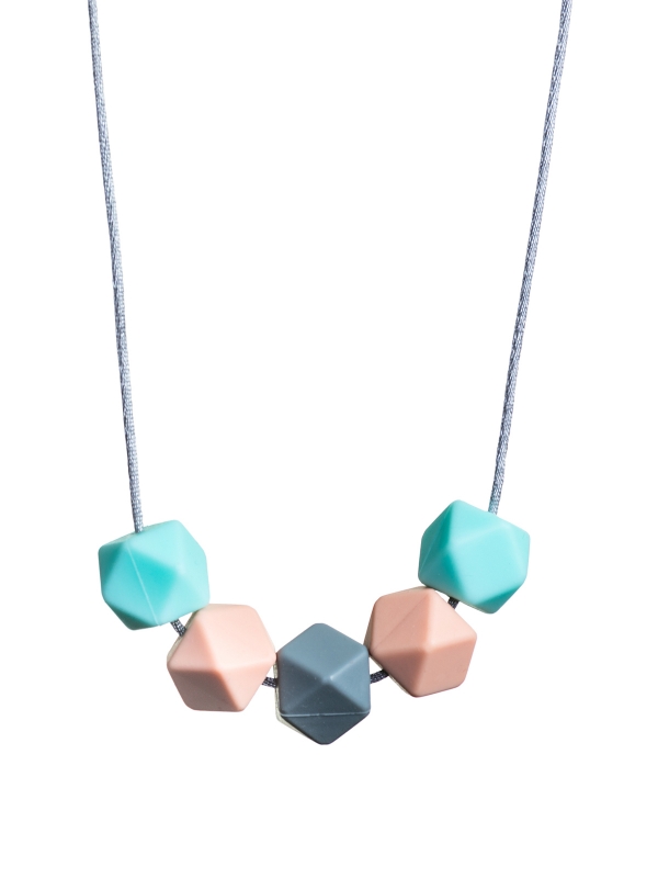 Nursing Necklace (turquoise-peach-grey)