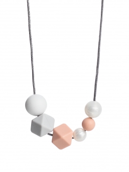 Nursing Necklace (pearl white-lightgrey-peach)