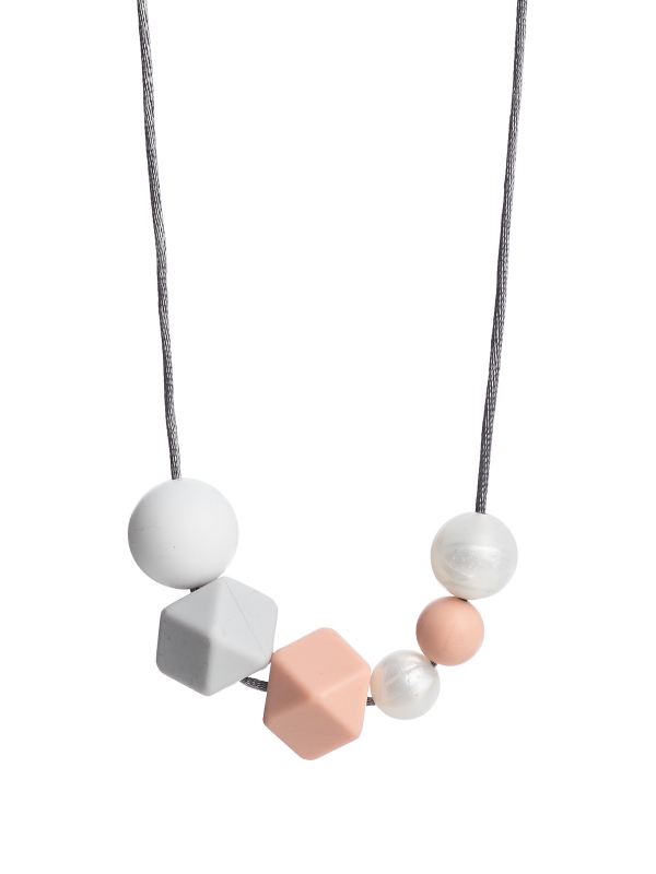Nursing Necklace (pearl white-lightgrey-peach)
