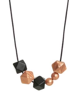 Nursing Necklace (pearl black-rosegold)