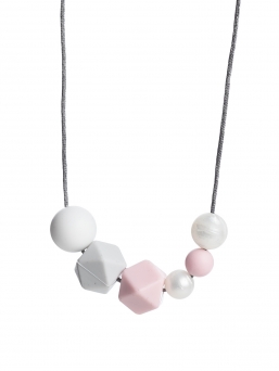 Nursing Necklace (pearl white-lightgrey-rosa)