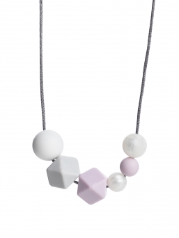 Nursing Necklace (pearl white-lightgrey-lightpurple)