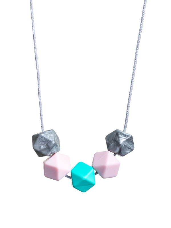 Nursing Necklace (silver-rosa-turquoise)
