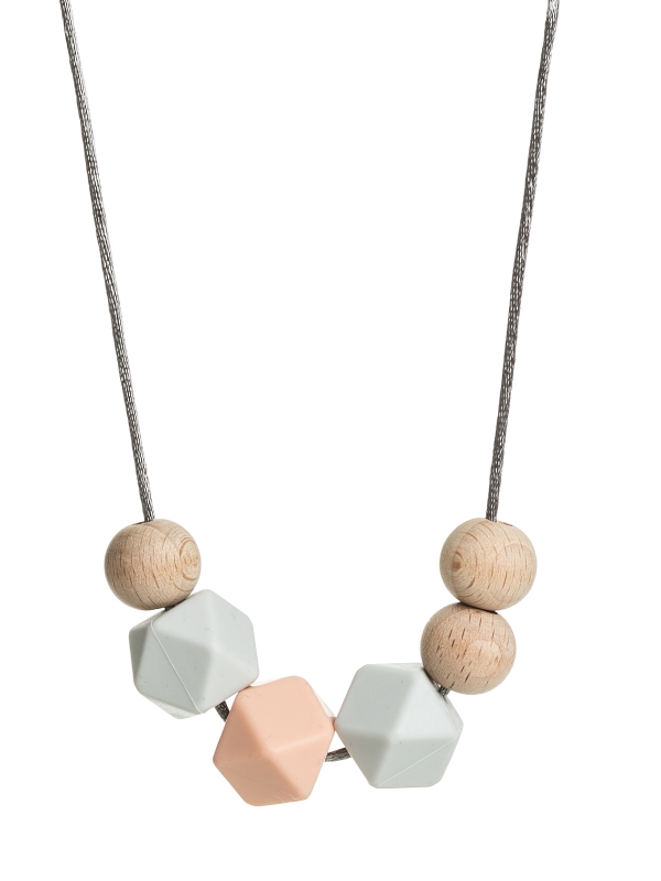 Nursing Necklace (nature lightgrey-peach)