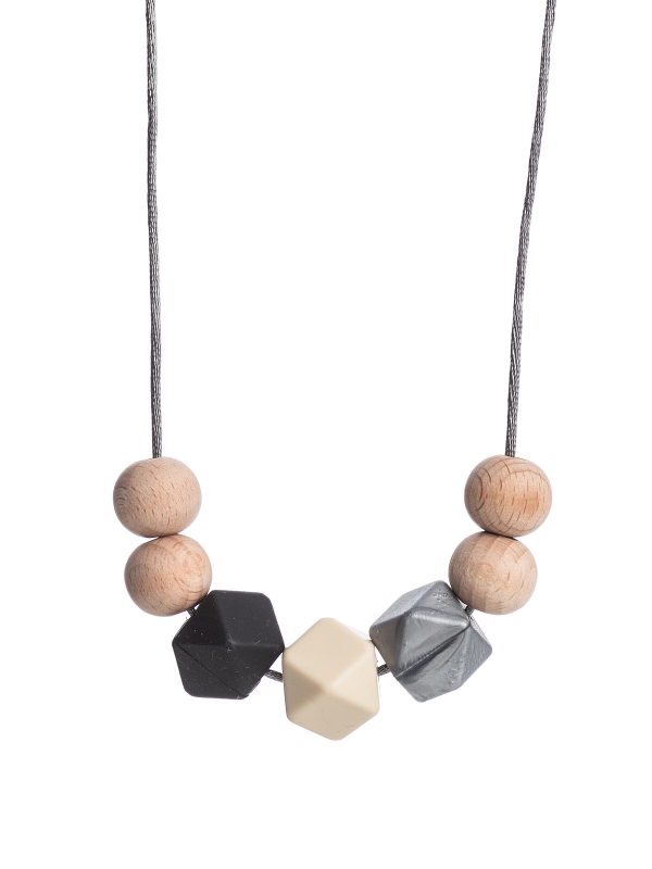 Nursing Necklace (nature black-ivory-silver)