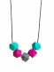 Nursing Necklace (turquoise-fuchsia-grey)