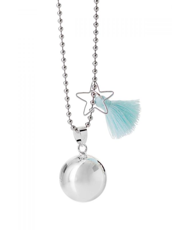 Beautiful handcrafted musical maternity chime for mum-to-be to wear as necklace, with the chime resting low on her belly. A soft sound is made when she walks or moves.