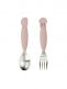 The cute Done By Deer Jelly fork and Wally spoon have soft anti-slip handles.