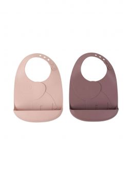 Practical Done By Deer waterproof silicone pocket bib with Peekaboo Elphee. The silicone bib is easy to wipe clean or wash in the dishwasher. 2-PACK