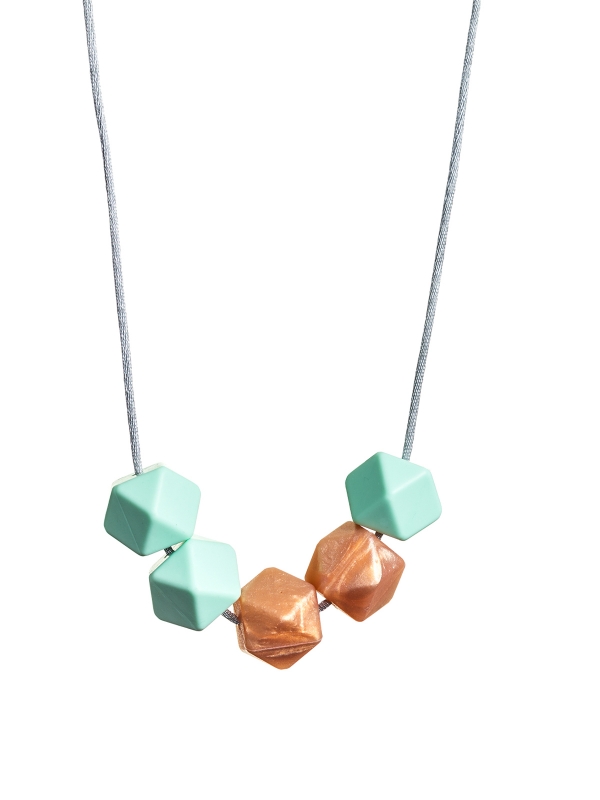 Nursing Necklace (light turquoise-rosegold)