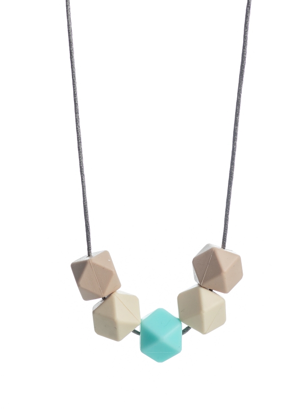 Nursing Necklace (beige-ivory-light turquoise)