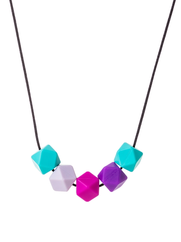 Nursing Necklace (bright turquoise-violet-pink)