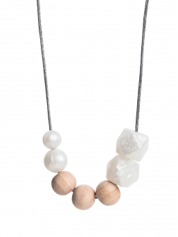 Nursing Necklace (nature pearl-metalwhite)