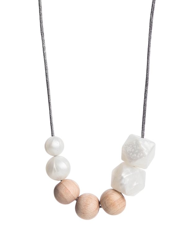 Nursing Necklace (nature pearl-metalwhite)