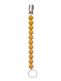 FAIRY OF PREGNANCY trendy, safe and good quality pacifier holder mustard. Pacifier holder keeps pacifier close to the baby. Pacifier holder prevents dripping, when the pacifier often get dirty or lost. Pacifier holder is made out of safe BPA free food grade silicone beads and ring. Metal clip fastening. Hand wash with warm soapy water.