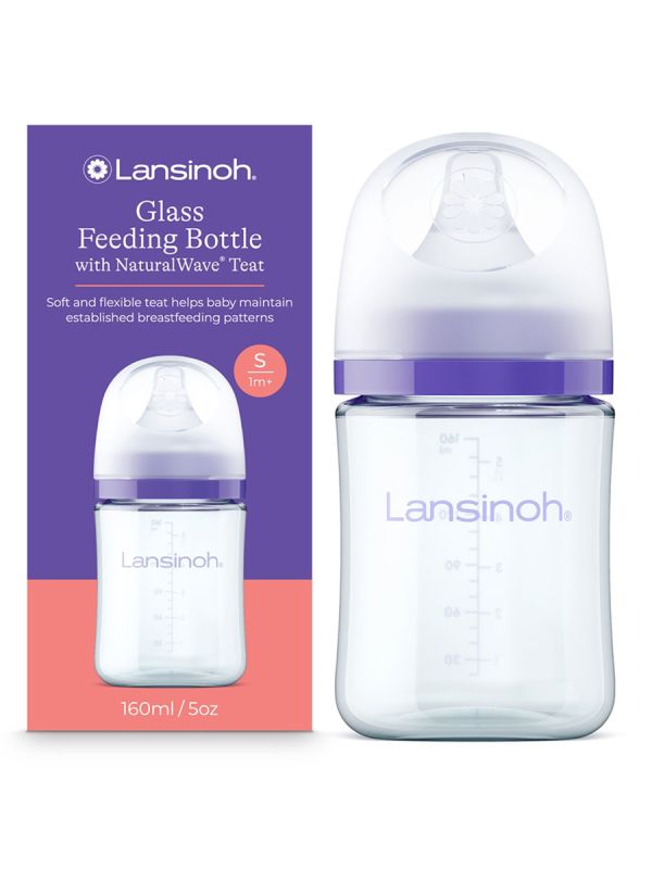 Lansinoh - Glass Baby bottle 160ml, 1m+