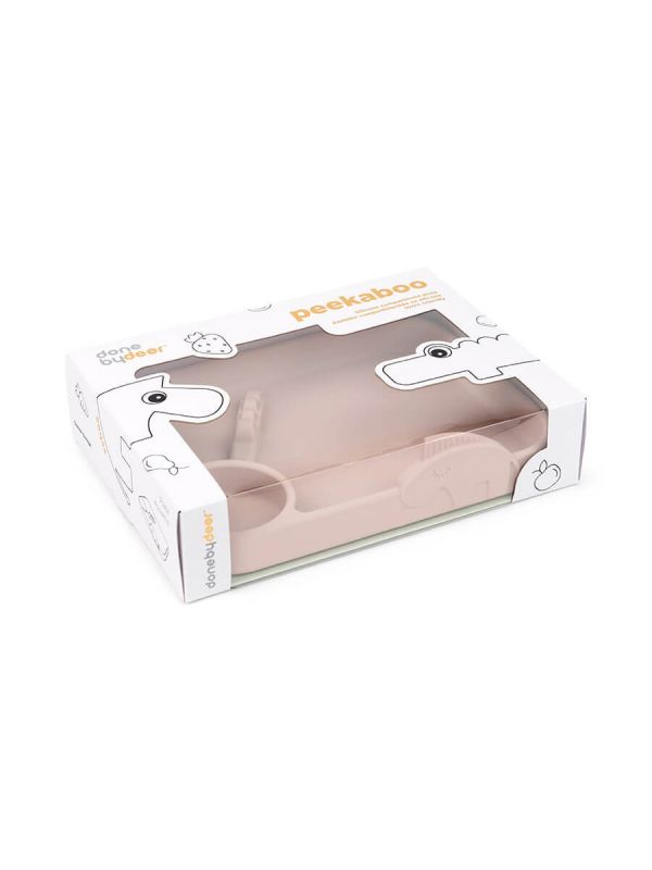 Done By Deer Peekaboo compartment plate is perfect for fussy eaters. Separate the food and let the fun zebra and the cool crocodile trigger the curiosity of your little one when they peek out from the plate.