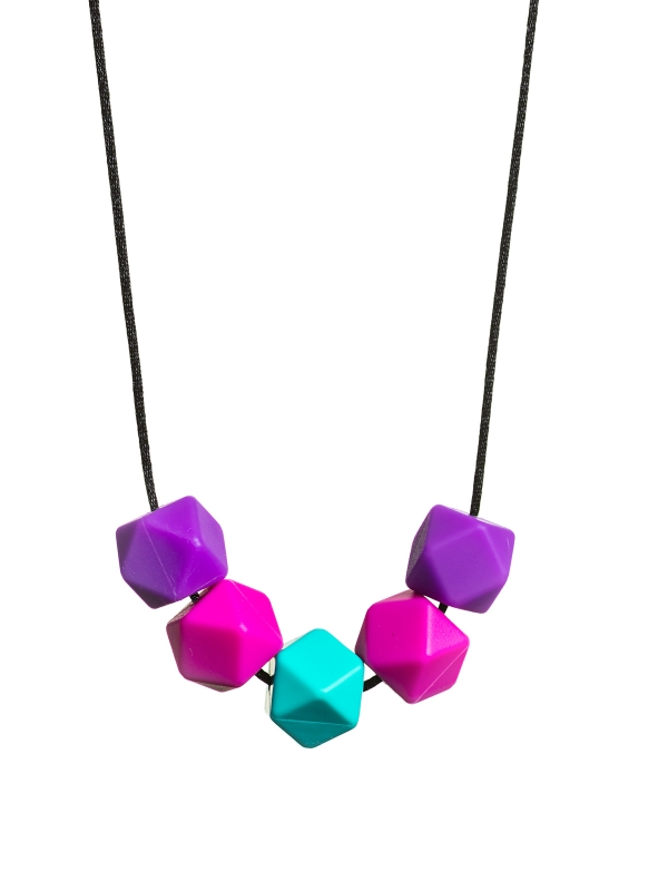 Nursing Necklace (purple-fuchsia-turquoise)