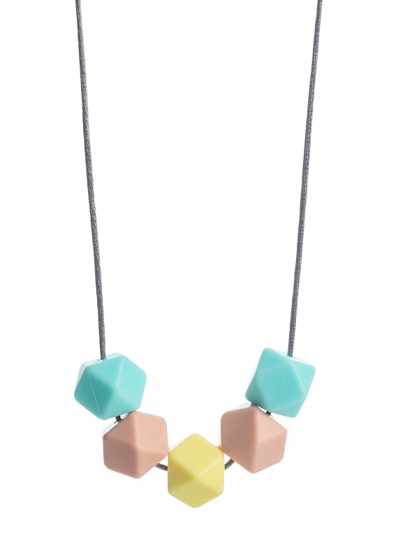 Nursing Necklace (pale turquoise-peach-pale yellow)