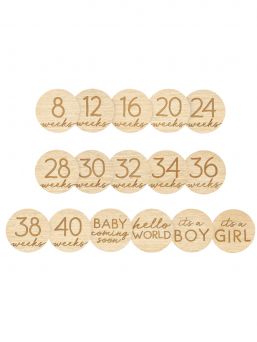 Wooden milestone photo cards for the expectant mother - Pearhead