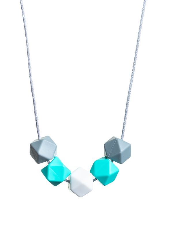 Nursing Necklace (grey-turquoise-white)