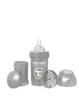 TwistShake - Baby Bottle 180ml, pearl grey