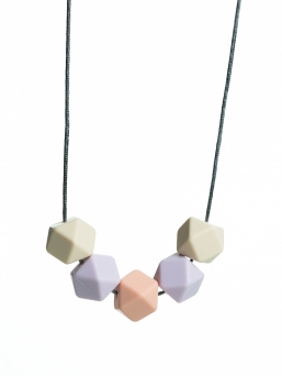 Nursing Necklace (ivory-lightpurple-peach)