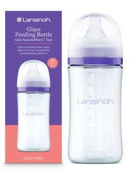 Lansinoh - Glass Baby bottle 240ml, 3m+