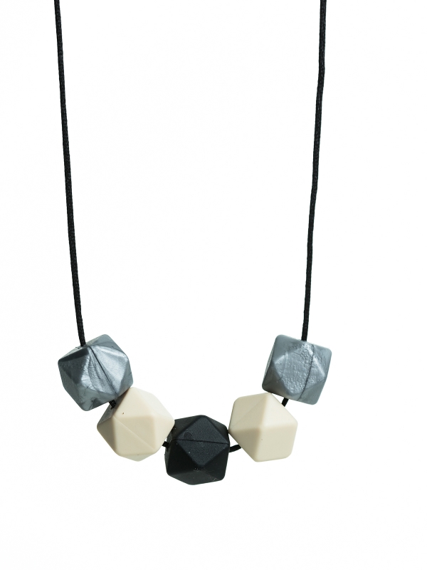 Nursing Necklace (silver-ivory-black)