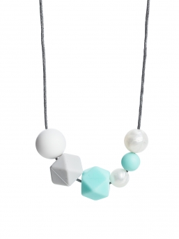 Nursing Necklace (pearl white-lightgrey-light turquoise)