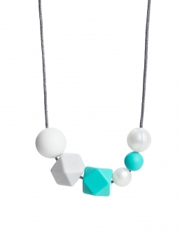 Nursing Necklace (pearl white-lightgrey-turquoise)