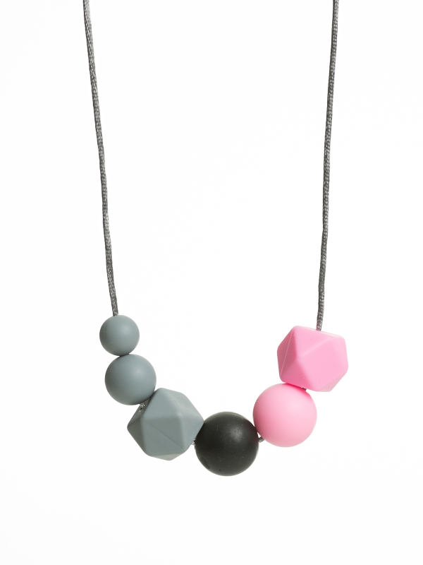 Nursing Necklace (pearl grey-black-pink)