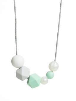 Nursing Necklace (pearl white-lightgrey-mint)